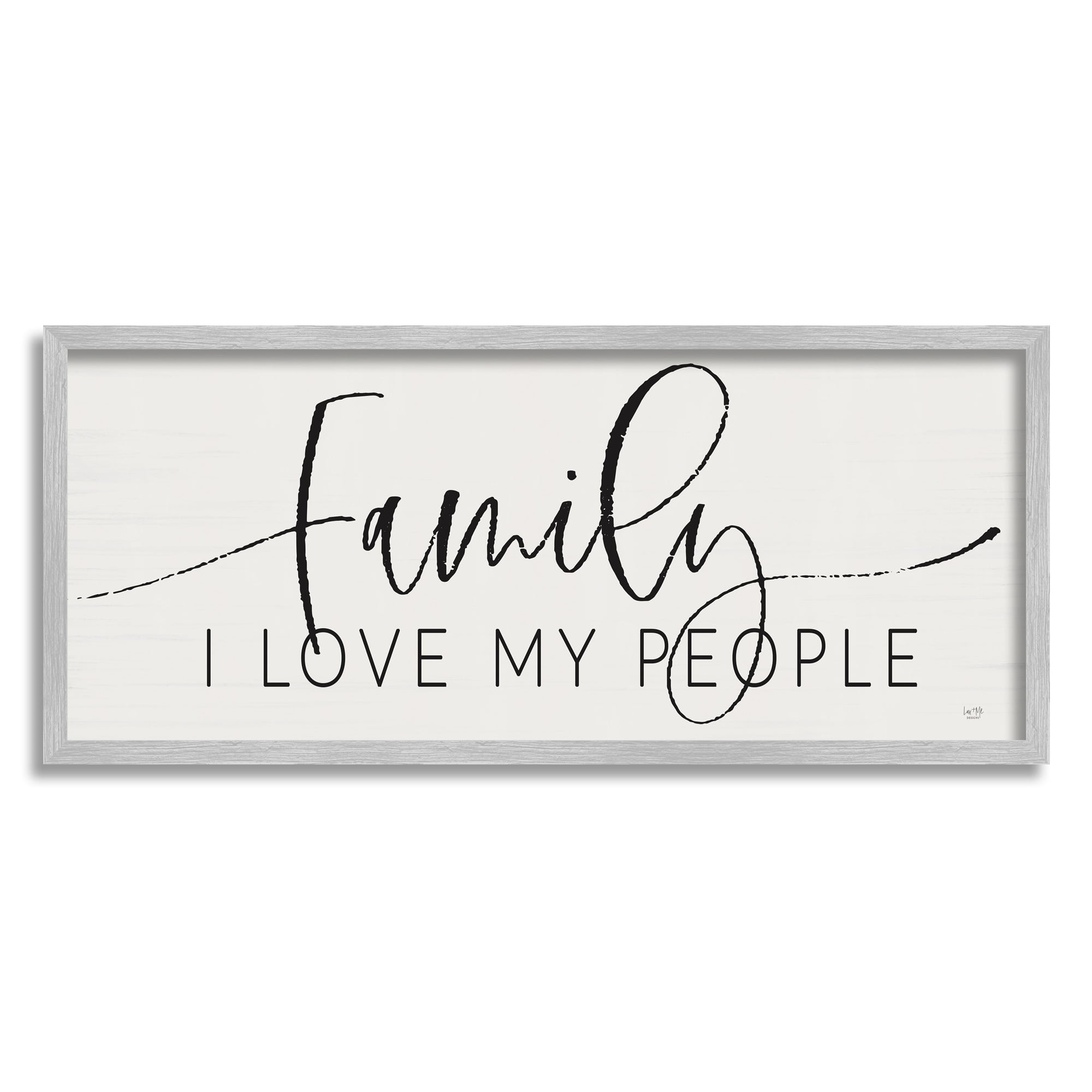 Stupell Industries I Love My People Affectionate Family Phrase Graphic Art Gray Framed Art Print Wall Art, Design by Lux + Me Designs