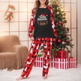 thumbnail image 6 of Odeerbi Christmas Pajamas for Family Holiday Long Sleeve Family Christmas Pajamas Matching Sets Mom Casual Printed Top Pants Outfits Loungewear Two-Piece Sleepwear Xmas PJs Set Red, 6 of 6