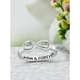 thumbnail image 2 of JewelersClub 0.925 Sterling Silver Infinity Friendship Ring for Women | Personalized Now & Forever Eternity Knot Symbol Band, 2 of 5