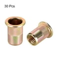 thumbnail image 2 of Unique Bargains M10 Carbon Steel Rivet Nuts Flat Head Insert Yellow Zinc 30Pcs, 2 of 3
