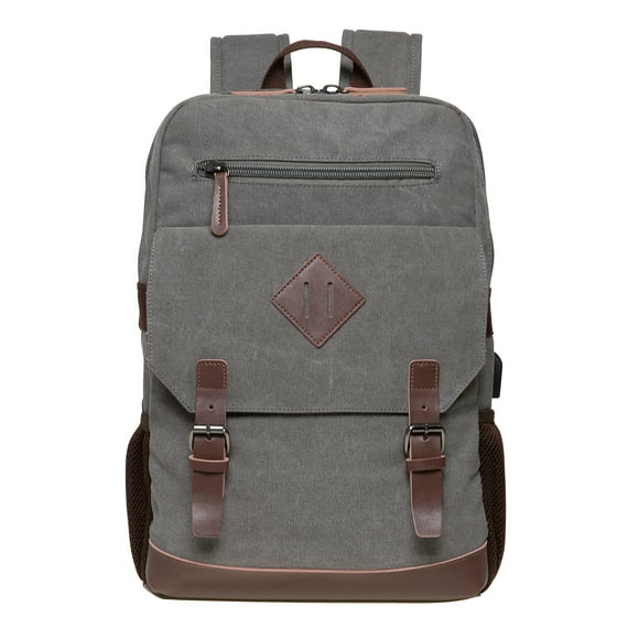 KAUKKO Mochila de Lona Vintage - Mochila para Exteriores de Gran Capacidad, Multifuncional y Duradera KF19, 16.2L(GRIS)