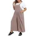 thumbnail image 5 of Cueply Womens Plus Size Overalls Jumpsuits Causal Sleeveless Adjustable Straps Wide Leg Long Pants with Pockets, 5 of 9