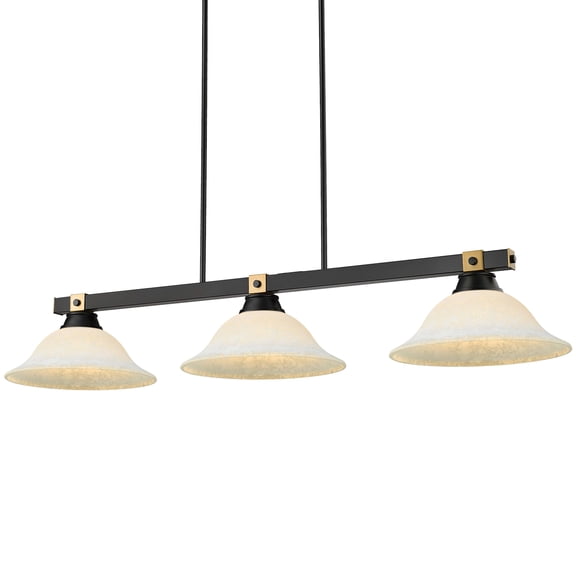 Z-Lite 1955-3MB-RB-WM16 Bronte 3 Light 55" Wide Billiard Chandelier - Matte Black / Rubbed