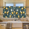 thumbnail image 2 of Yayeee Kitchen Curtains Tier Set of 2 Light Filtering 57"x24" Over Sink Window Panels, Blue Floral Lemons, 2 of 7