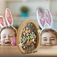 thumbnail image 5 of WMGHA ‌Wooden Easter Ornament Set, Vintage Holiday Home Decor for Mantel & Tabletop, Hand-Carved Spring Wall Hangings, Rustic Easter Egg Tree Decoration with Twine Hook, 5 of 6