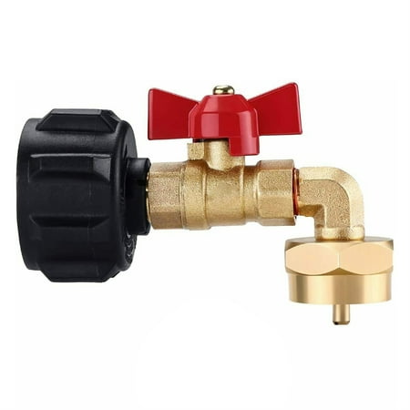 QCC1 90 Degrees Propane Refill Pressure Elbow Adapter & ON-Off Control Valve 1LB