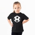 thumbnail image 2 of Faux Glitter Soccer Ball Shirt for Girls Cute Girly Soccer Tee for Children Black Shirt 5-6, 2 of 4