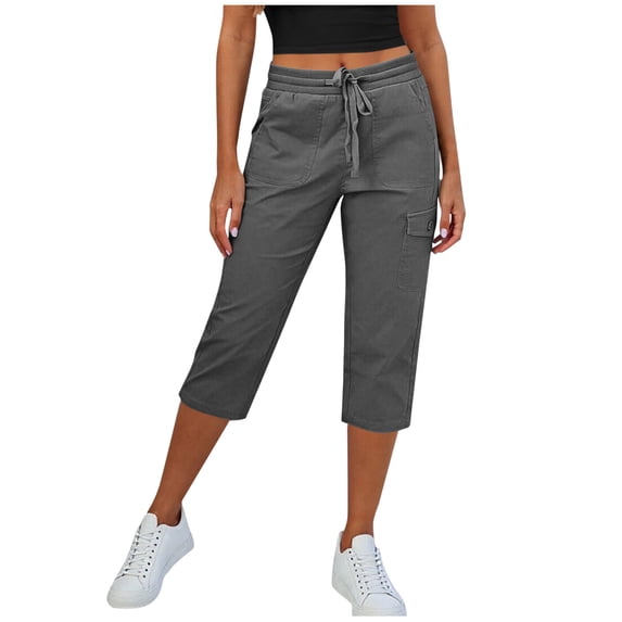 AINIYS High Waisted Quick Dry Stretchy Capris Pants for Women Fitness Training Daily Errands Dark Gray M