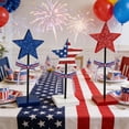 thumbnail image 7 of 3pcs Patriotic Wooden Star Tabletop Decor Set, Red White & Blue 4th of July Centerpiece with Glitter Finish, Independence Day Standing Ornament for Mantel and Shelf, 7 of 7