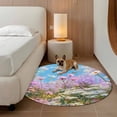 thumbnail image 3 of Area Rug 36in, Watercolor Spring Floral Leaves Floor Carpet Living Room Rug, Wildflower Oil Painting Art Non-Slip Welcome Mat Indoor Rugs for Bedroom Dining Room, 3 of 9