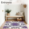 thumbnail image 3 of ODIKA 5x7 Machine Washable Non-Slip Area Rug, La Jolla Botanical Tapestry High Traffic Rug with Pad, Purple, 663676, 3 of 8