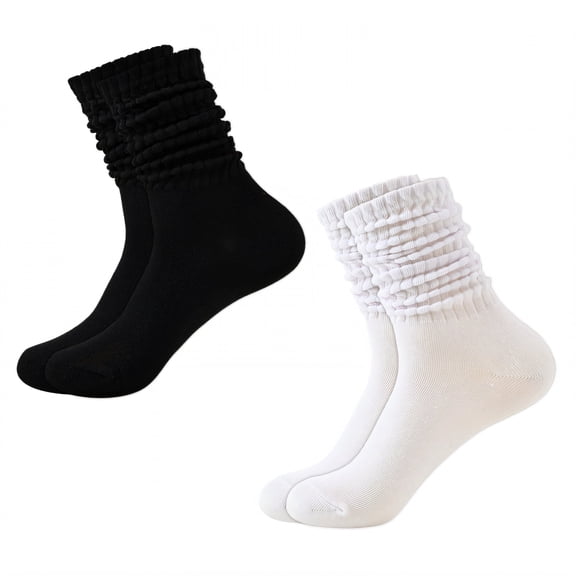TELOLY 2Pairs Slouchy Socks for Women,Slouch Socks Boot Socks for Women,All-Season Wear Scrunch Socks Women,Combination1
