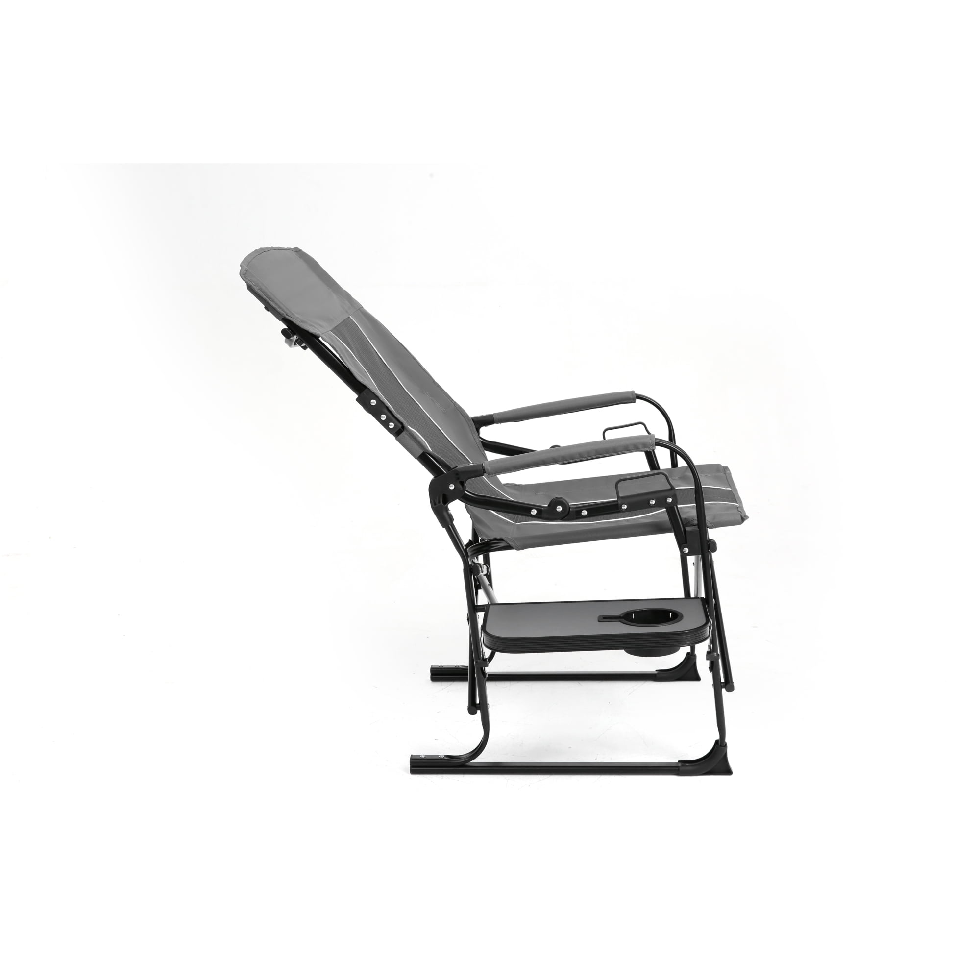 Leumius Camping Directors Chair,Oversized Heavy Duty Portable Folding Camping Chair with Side Table, Pocket for Beach,Fishing,Trip,Picnic,Lawn,Gray