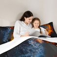 thumbnail image 5 of Homewish Sport Ice Hockey 3 Pieces Queen Comforter Set for Boys Girls,Abstract Blue Orange Ultra Soft Bedding Sets,Ball Gamer Bedding Comforter Set Breathable,Lightweight Room Decor, 5 of 8