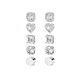 thumbnail image 1 of 5 Pare Aretes Hombre Mujer Falsos Piercing Imán Circón Acero Xtellar blanco, 1 of 4