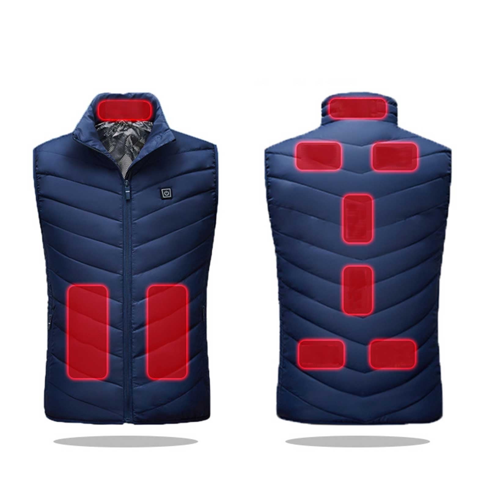 Brnmxoke Lightweight Heated Vest for Men Women, Electric USB Heating Vest for Winter Warm,Heated Vest Warm Coat Out-Wear Blue XL
