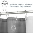 thumbnail image 5 of Extra Long Black Shower Curtain Textured Fabric Waffle Weave Polyester Modern Bath Shower Curtains for Bathroom, Mid Century Waterproof Shower Curtain Set with 12 Hooks, Machine Washable 72 x 84 inch, 5 of 6
