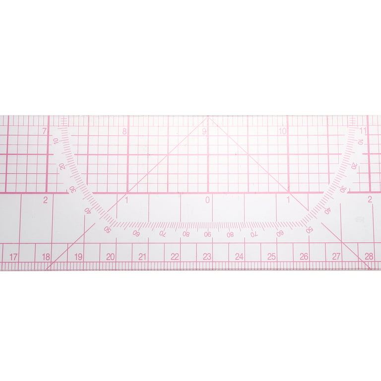Drawing Tool Squares Angles Parallel Line Soft Plastic Metric Ruler Clear  Pink
