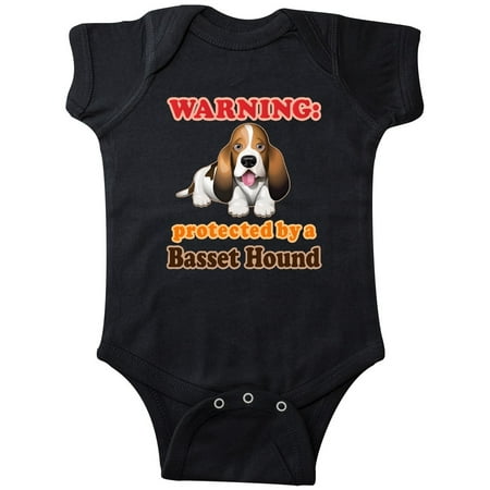 

Inktastic Protected by a Basset Hound Funny Dog Gift Baby Boy or Baby Girl Bodysuit