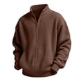thumbnail image 5 of Teyfeniy Boys Girls Waffle Knit Jacket Zip up Solid Color Long Sleeve Outerwear Fashion Fall Winter Hoodless Casual Loose Coats for Kids Unisex, 5 of 10