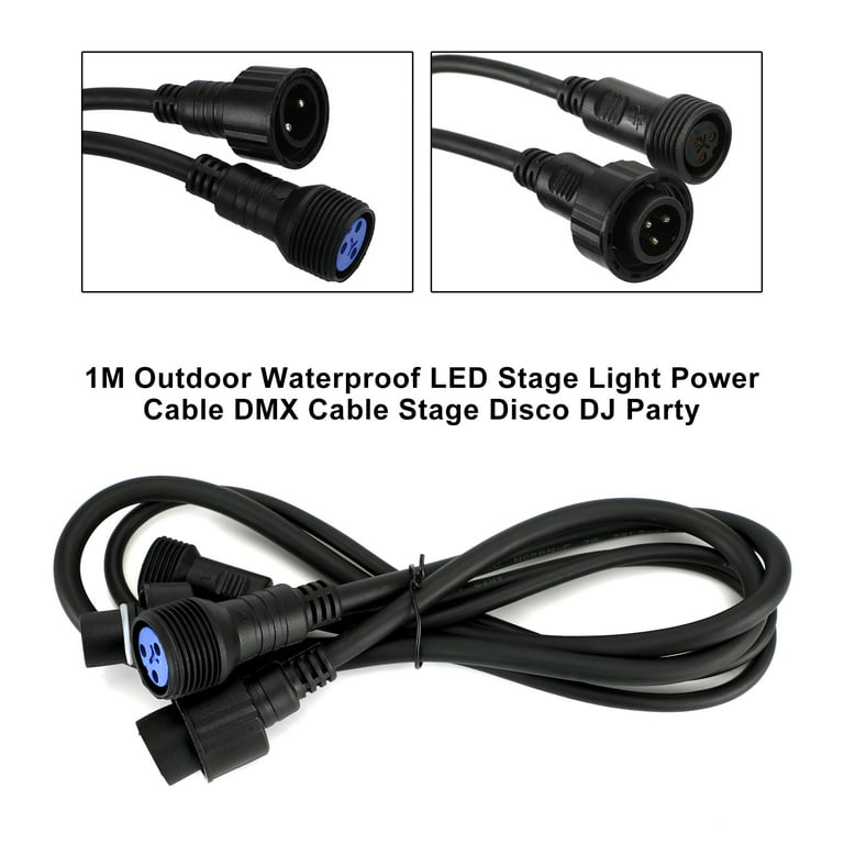 1M Outdoor Waterproof LED Stage Light Power Cable DMX Cable Stage Disco DJ  Party 