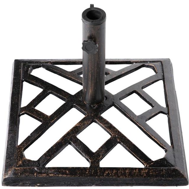 Gardenised QI003816 Base Carrée en Fonte pour Parasol 17,25 x 13 Po, Bronze