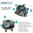 thumbnail image 2 of Detroit Axle - Pair (2) Front CV Axle Drive Shafts and (2) Wheel Bearing and Hub Assemblies Replacement for 1998 1999 2000 2001 2002 2003 2004 2005 2006 Sebring/Dodge Stratus - [2000 Cirrus Breeze], 2 of 3