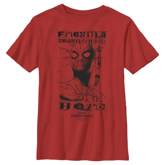 Boy's Marvel Spider-Man: No Way Home Friendly Neighborhood Hero  Graphic Tee Red Large