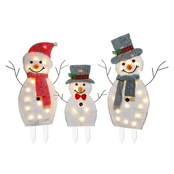 SIfdSeng Get it Fast Garden Outdoor Christmas Decorations Christmas Snowman Family Christmas Garden Signs Garden Christmas Party Supplies String Lights