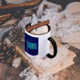 thumbnail image 5 of 3dRose, The flag of Kazakhstan on blue background with Republic of Kazakhstan in English, Russian and Kazakh, 11oz Two-Tone Black Mug, 5 of 7