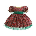 thumbnail image 3 of FYDUU Cute Girls Christmas Dress Child Girls Short Sleeve Christmas Plaid Pageant Dress Party Clothes Dresses 2-3 Years, 3 of 9