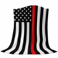thumbnail image 6 of Red American Flag Blanket Soft Cozy Warm Twin Blanket for Bed, Plush Fuzzy Flannel Fleece Blankets for Sofa, Black White Striped US Flag Stars Throw Blankets for Couch, Gifts for Men, 60"x80", 6 of 9