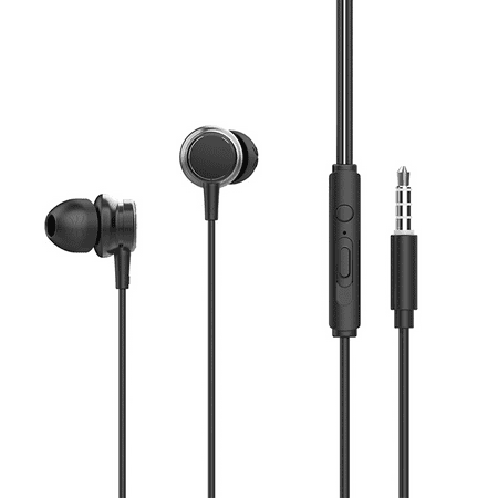 Wired Earbuds With Microphone In Ear Headphones Volume Control Mic Balanced Sound With Extra Bass Earphones Noise Isolating Headset For Cell Phones Samsung Sony Lg Black Walmart Canada
