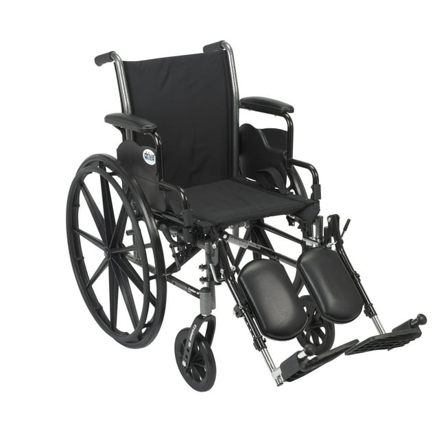 Silla de ruedas ligera Drive Medical Cruiser III con brazos abatibles extraíbles, apoyabrazos de escritorio, reposapiernas elevables y asiento de 20 pulgadas