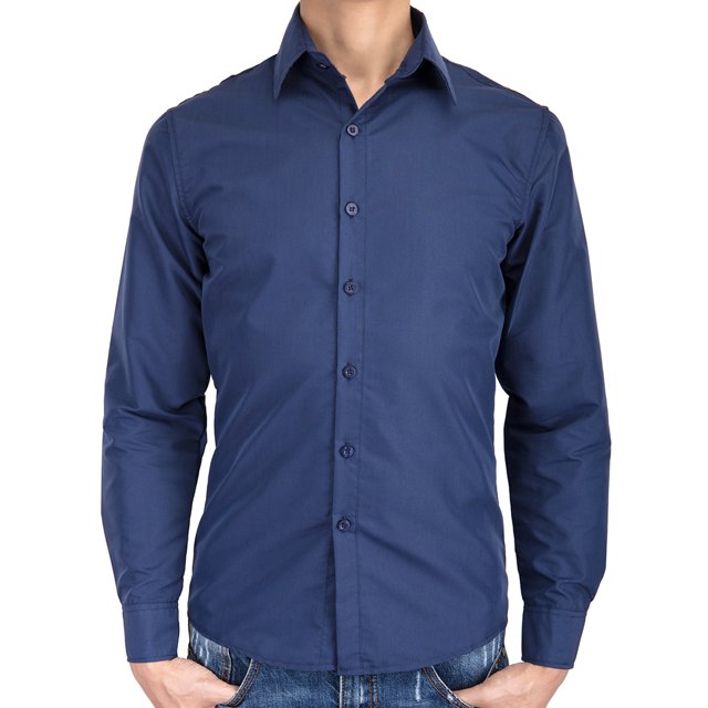 LELINTA Chemise de Robe Blanche Solide pour Hommes et Chemises de Robe pour Hommes Sans Rides à Manches Longues, Couleur Noire / Bleue, jusqu'à la Taille 5XL