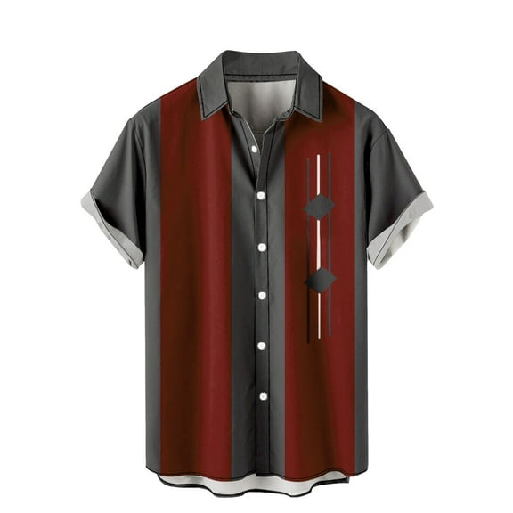 NECHOLOGY Men's Casual Button-Down Shirts Men'S Shirts Short Sleeve Shirt, Wedding Cigar Beach Bartender Casual