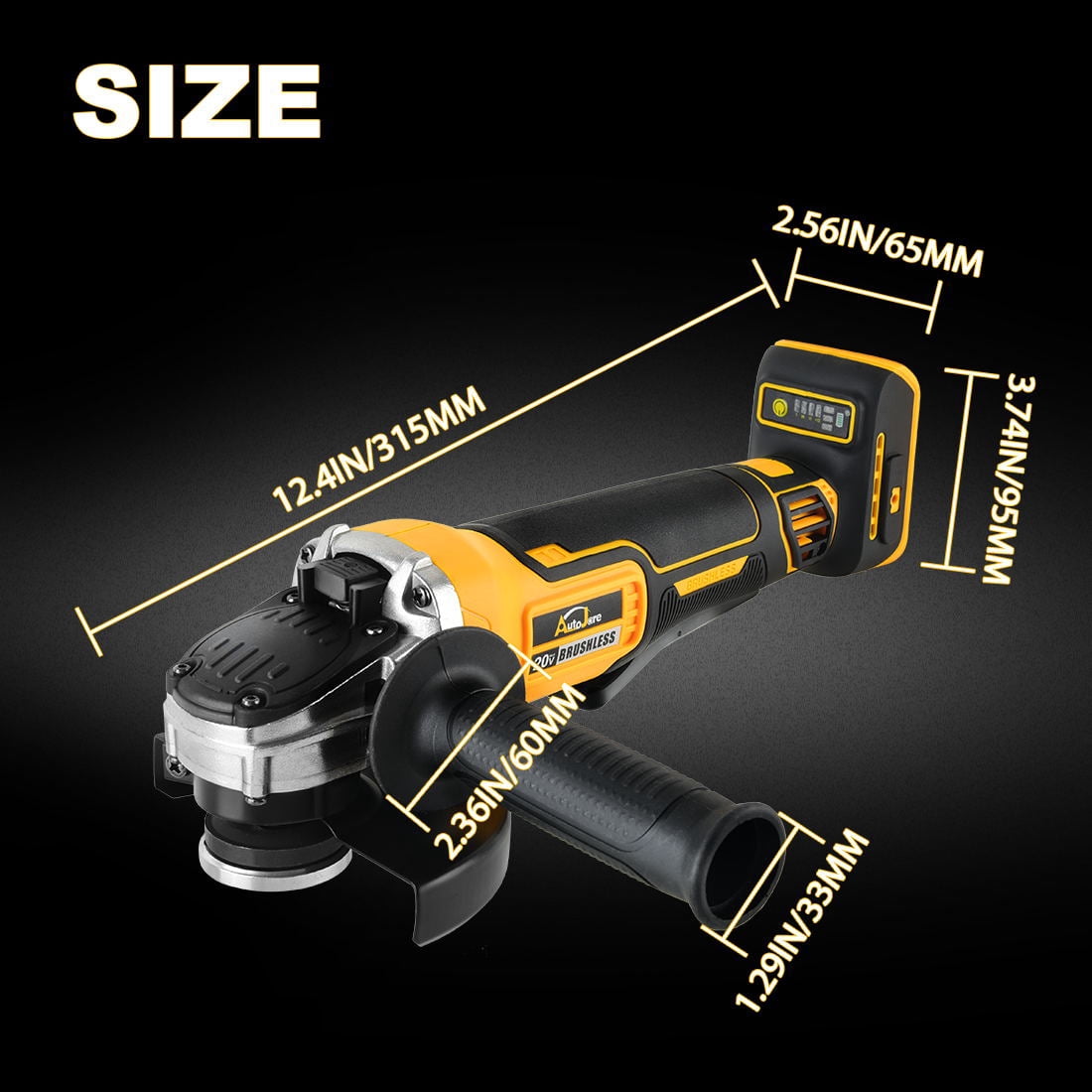 20V Brushless Cordless Angle Grinder, 4-1/2" Grinder Fit for Dewalt 20V MAX Battery (Battery Not Included), with 4 Variable Speeds for Cutting, Grinding, Polishing