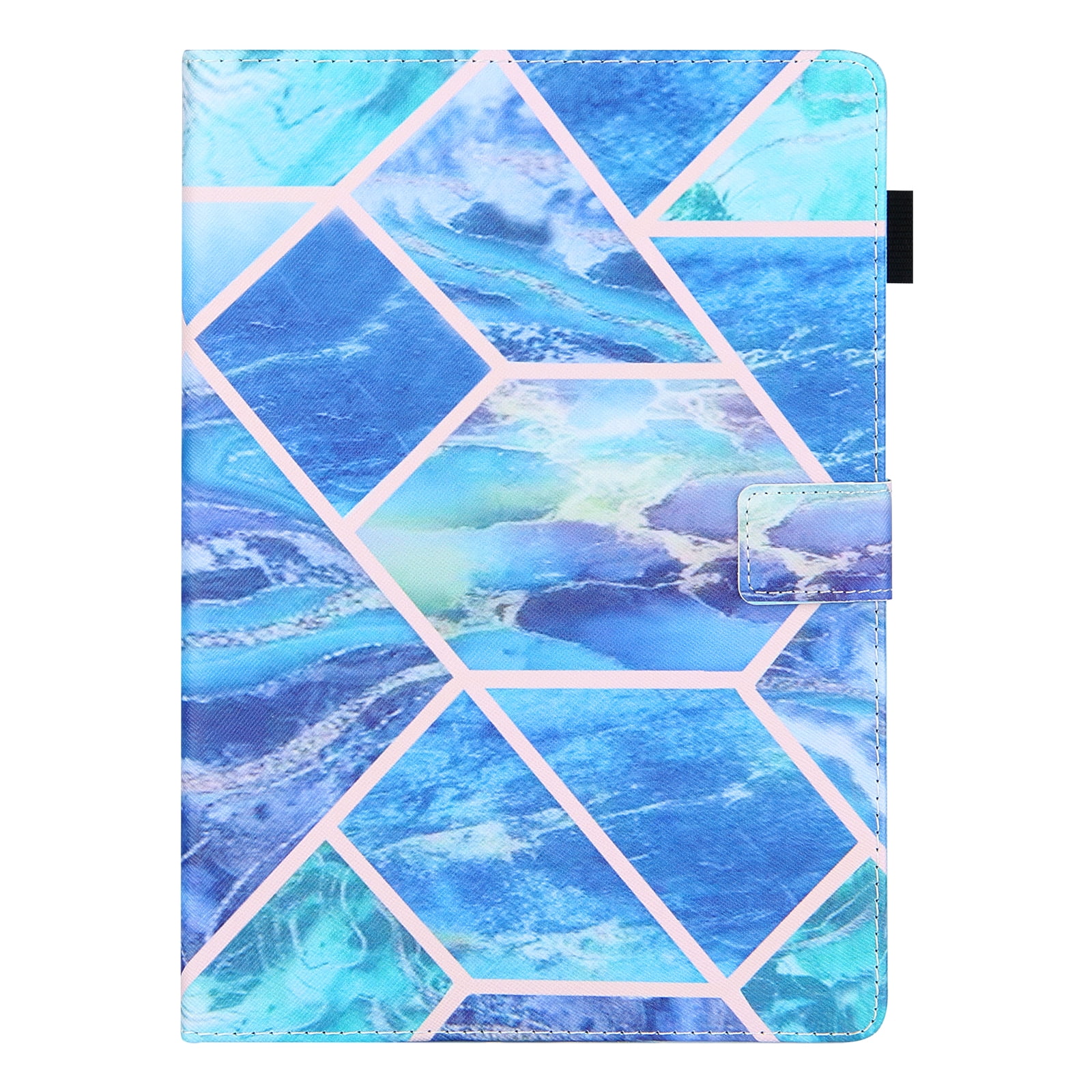 Allytechgroup Stunning iPad Air 11 Case 2024, Apple iPad Air 11 Inch Cover Case, Stylish Pattern Shockproof Bumper with Multi Angle Stand, Pencil Holder and Card Slots,Blue Marble