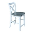 thumbnail image 5 of Solid Wood White/Heather Gray Vineyard Counter Height Stool by International Concepts, 5 of 7