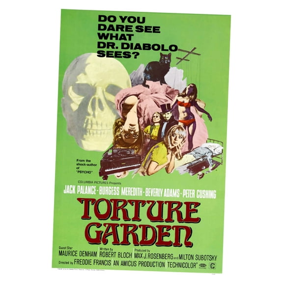 Torture Garden Movie poster 12x16 Print on Metal Sign 12in x 16in Square Adults Best Posters