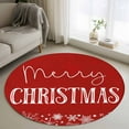 thumbnail image 2 of Red Merry Christmas Round Area Rug 4 FT, Non Slip Indoor Outdoor Rug, Xmas Winter Snowflake Red White Washable Soft Circular Carpet Non-Shedding Floor Mat for Coffee Table Nursery Foyer Balcony, 2 of 9