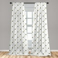 thumbnail image 4 of Ambesonne Summer Curtains, Bees and Hexagon Beehive, Pair of 28"x84", Mustard Dark Grey and White, 4 of 4