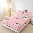 thumbnail image 3 of Manfei Cute French Bulldog Bed Sheets, Cartoon Paw Bone Full Size Sheets, Pink, 4 Pieces, 1 Flat Sheet, 1 Fitted Sheet and 2 Pillowcases, 3 of 6