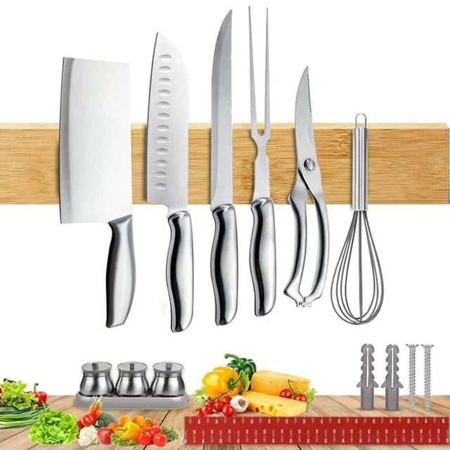 Smooth Surface Magnetic Knife Holder, Durable Neodymium Magnet for Heavy Kitchenware, Powerful Magnet Suitable for Tools, Space-Saving Design, Eco-Friendly for Home, Office,