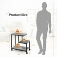 thumbnail image 2 of Gymax Table d'Appoint 3 Niveaux avec Roulettes Rangement Mobile pour la Chambre à Coucher du Salon, 2 of 9