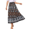thumbnail image 4 of INSPIRE CHIC Women's Floral High Waist A Line Boho Maxi Ruffle Long Summer Skirt XL Black, 4 of 7