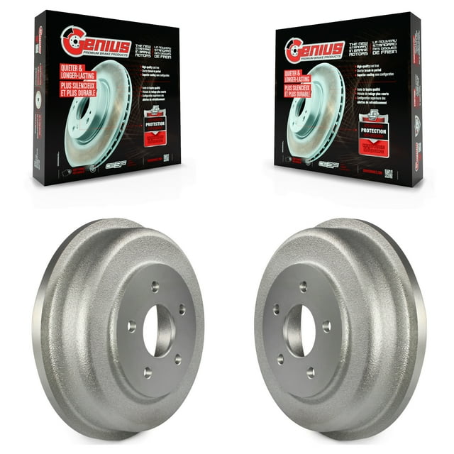 Genius Rear Coated Brake Drums Pair for Car 2010-2013 Ford Transit Connect KG-101410