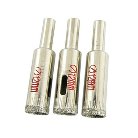 

Unique Bargains 3 Pcs Diamond Coating Tipped 12mm Tile Glass Hole Saw