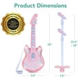 thumbnail image 7 of Best Choice Products 19in Kids Flash Guitar, Pretend Play Musical Instrument Toy for Toddlers w/ Mic, Stand - Light Pink, 7 of 7