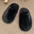 thumbnail image 4 of Kids Solid Color House Slippers, Boys Girls Simple Plain Fuzzy Open Back Indoor Slippers Warm Winter Home Slippers for Little Child to Big Kids 5.5-12 Years, 4 of 6